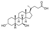 Vzorec kyseliny ursodeoxycholové (UDCA)